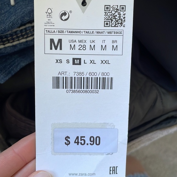 NWT Zara Wide Leg Black Pants Size Medium - Picture 4 of 4